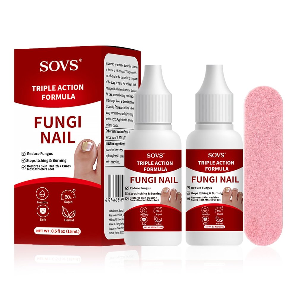 SOVS Fungi Nail Toenail Treatment,Gentle Formula, Effectively Improves Nails for a More Beautiful Appearance (2Pcs, 1 oz)