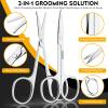 Facial Hair Small Grooming Scissors For Men Women, Eyebrow & Nose Hair Scissors Set, Mirror Finish Stainless Steel Beard & Mustache Scissors for Men for Precision Trimming view 2