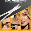 Facial Hair Small Grooming Scissors For Men Women, Eyebrow & Nose Hair Scissors Set, Mirror Finish Stainless Steel Beard & Mustache Scissors for Men for Precision Trimming view 3