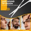 Facial Hair Small Grooming Scissors For Men Women, Eyebrow & Nose Hair Scissors Set, Mirror Finish Stainless Steel Beard & Mustache Scissors for Men for Precision Trimming view 4