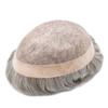 WigVivid Mens Toupee Real Human Hair Piece Fine Mono Toupee Hair for Men Black Browm Blonde Gray Hairpieces for Man 6"X9" #365 3# DARK BROWN WITH 65% SYNTHETIC GREY view 4