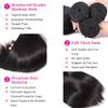 QIYING 12A Straight Bundles with Frontal Human Hair 18 20 22 with 16 Inch 100% Unprocessed Virgin Brazilian Straight Human Hair Weave 3 Bundles with 13x4 HD Lace Frontal Closure view 3