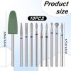 10 PCS Nail Drill Bits Set for Manicure, Russian Cuticle Remover Bits Kit for Acrylic Gel Nails Professional Manicure Nail Diamond Bit for Home Salon view 2