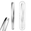 2 PCS Precision Slant Eyebrow Tweezers, Tweezers for Women Facial Hair & Ingrown Hair Removal Silver Stainless Steel Eyebrow Hairs Removal Tweezer with Case for Women Men view 1