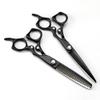 Hair Cutting Shears 6 Inch Professional Steel Upscale Gem Black Cut Hair Scissors Haircut Thinning Barber Cutting Shears Hairdressing Scissors(Set) view 1