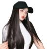 yinxx240708 24" Synthetic Hair Extension Attached Baseball Cap Long Straight Wig Black Hat Hairpiece Wig for Women for Women with Thinning Hair(Natural Black) view 4