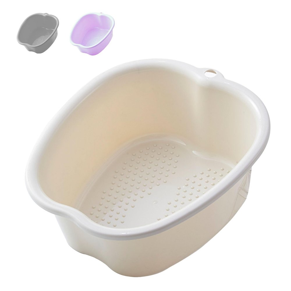 AXLOFO Foot Soaking Tub Large Size Foot Basin, Feet Soaking Tub with Massage Acupoint, Pedicure Feet Soak Basin Plastic Bucket for Women and Men (White)