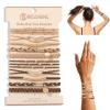 10 Pcs Hair Tie Bracelets for Women Girls, Boho Braided Hair Ties with Infinity Rhinestone Charms, Light & Dark Coffee Elastic Hair Bands, Stackable Bracelet Hair Ties for Daily Wear, Sports, Yoga view 1
