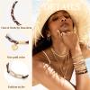 10 Pcs Hair Tie Bracelets for Women Girls, Boho Braided Hair Ties with Infinity Rhinestone Charms, Light & Dark Coffee Elastic Hair Bands, Stackable Bracelet Hair Ties for Daily Wear, Sports, Yoga view 3