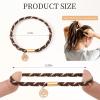 10 Pcs Hair Tie Bracelets for Women Girls, Boho Braided Hair Ties with Tree of Life Charms, Light & Dark Coffee Elastic Hair Bands, Stackable Bracelet Hair Ties for Daily Wear, Sports, Yoga view 2
