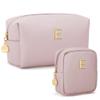 CLOUDWINGS Initial Makeup Bag Set Travel Cosmetic Toiletry Bag for Women view 1