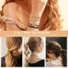 10 Pcs Hair Tie Bracelets for Women Girls, Boho Braided Hair Ties with Bow & Heart Charms, Light & Dark Coffee Elastic Hair Bands, Stackable Bracelet Hair Ties for Daily Wear, Sports, Yoga view 4