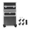 Fronimo Rolling Makeup Train Case Large Storage Traveling Cart Trunk With Lockable Compartments Adjustable Trolley Handle For Cosmeticians Silver and Black view 3