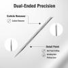 4 Pcs Nail Cleaning Cuticle Stick Set: 2 Short & 2 Long Dual-Ended Stainless Steel Cuticle Pusher Remover Tools, Gentle Dead Skin Remover & Nail Cleaner Tool for Manicure Pedicure Nail Art Care view 4