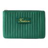 Large Capacity Portable Makeup Organizer Bag with Velvet Fabric, Travel Cosmetic Storage Pouch for Keeping Toiletries and Essentials Secure and Organized (Green) view 1