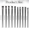 10PCS Eye Makeup Brushes Set, Multifunctional Eyeshadow Brush Set Portable Eye Shadow Brush with Soft Hairs, Professional Blending Smudging Defining Eyeliner Brushes for Aegyo-Sal Contouring Brighten view 3