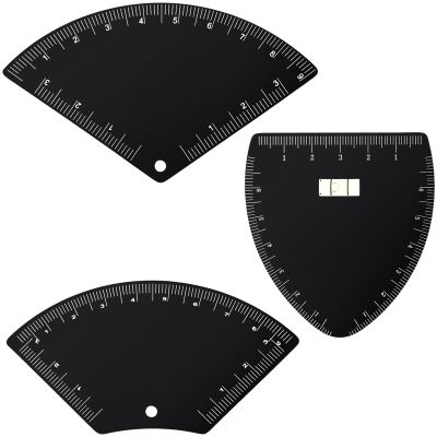 Classicseali 3PCS Brow Mapping Ruler,Reusable Eyebrow Mapping, Stainless Steel Eyebrow Ruler Mappings, for Perfect Eyebrows Design, Ideal for Microblading and Daily Makeup, for Women and Men, Black