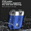 2026 New Upgrade Pocket Shaver, Rechargeable Waterproof Gradientis Color Mini Electric Shavers for Men, Washable Double Head Razor (Blue) view 3