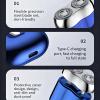 2026 New Upgrade Pocket Shaver, Rechargeable Waterproof Gradientis Color Mini Electric Shavers for Men, Washable Double Head Razor (Blue) view 4