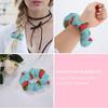 Coil Hair Ties for Thick Hair Red Dots Strawberry Art Blue, Strong Hold Spiral Scrunchies, No-Crease Ponytail Holder for Women with Long or Thick Hair view 4