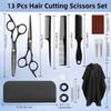 Hair Cutting Scissors Shears Kits, Professional Haircut Scissors Set with Thinning Shears, Stainless Steel Barber Scissors for Men, Women, Kids, Salon & Home Use view 2