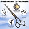 Hair Cutting Scissors Shears Kits, Professional Haircut Scissors Set with Thinning Shears, Stainless Steel Barber Scissors for Men, Women, Kids, Salon & Home Use view 3