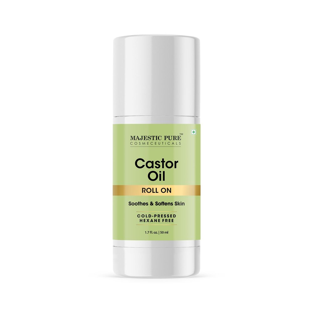 Majestic Pure Organic Castor Oil Roll-on 100% Pure - 1.7 Fl Oz