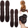 4 Pcs Hair Bun Maker Sponges Foam Sponge Bun Shapers Magic French Twist Clip nap Roll Sponge Curler Clips Hair Styling Accessories Easy Donut Maker Twister for Ballet Long Thin Curly Straight Wavy view 1