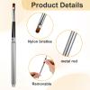 2 Packs Professional Lip Brush, Lipstick Brushes with Cap Lip Makeup Brushes for Lipstick Lips Gloss Lipsticks Brush Applicator for Women and Girls (silver) view 2