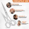 GLORY 5 Inch Professional Beard and Mustache Scissors, Premium Stainless Steel Facial Hair Trimming Scissors - Sharp Serrated Edge Grooming Shears for Men, Precision Mustache & Beard Trimming Scissor view 4
