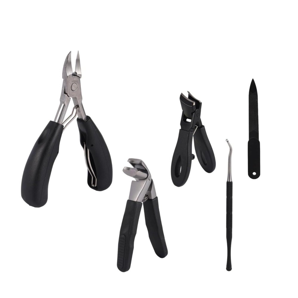 Nail Clipper Set for Ingrown Or Thick Toenails 5-Piece Stainless Steel Fingernail Clipper Nail Grooming Set Toenail Clippers for Seniors Men Women