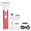 Full-Body Cordless Electric Shaver for Women, Rechargeable Hair Removal Electric Razor USB Charging 5 in 1 Painless Shaver for Bikini Women Area, Nose, Armpit, Arm, Leg Hair Trimmer (Red) view 1
