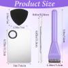 4Pcs Foundation Mixing Palette, Metal Foundation Mix Palette and Spatula Brush Makeup, Perfect for Mixings Mediums, Ideal for Women & Girls, Stainless Steel Easy to Clean view 2