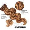 Body Wave Brazilian Clip in Hair Extensions Human Hair 8Pcs Remy Hair Extensions Clip ins for Black Women with 20 Clips 110g (12 Inch, P4/27 Colored) view 3