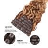 Body Wave Brazilian Clip in Hair Extensions Human Hair 8Pcs Remy Hair Extensions Clip ins for Black Women with 20 Clips 110g (12 Inch, P4/27 Colored) view 4