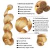 Blonde Bundles Human Hair Loose Deep Wave Bundles 26 26 26 Inch Unprocessed Brazilian Virgin Remy Hair 3 Bundle #27 Honey Blonde Loose Wave Human Hair Extensions 50 Gram Per Bundle view 3