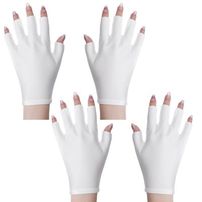 2 Pairs UV Gloves for Gel Nail Lamp, UV Protection Glove for Women Professional Fingerless UVs Light Protection Gloves Anti UVs Glove for Gel Nail Lamp Art Skin Care Fingerless for Protecting Hands
