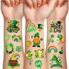 117 PCS St Patricks Day Temporary Tattoos for Boy Girl, Green Shamrock St. Patrick's Day Fake Tattoos for Women Men Adult, Irish Parade & Party Favor Supply Decoration view 1