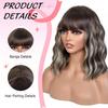 Bob Wigs with Bangs Loose Wavy Synthetic Cosplay Wig for Women 12 inch view 2