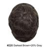 FNY HAIR Toupee for Men Real Human Hair Piece Breathable Swiss Lace Mens Hairpiece Poly Coating NPU Hair Replacement System Mens Toupee Natural Hairline 6''X8'' #220#2 Darkest Brown+20% Gray view 2