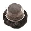 FNY HAIR Toupee for Men Real Human Hair Piece Breathable Swiss Lace Mens Hairpiece Poly Coating NPU Hair Replacement System Mens Toupee Natural Hairline 6''X8'' #220#2 Darkest Brown+20% Gray view 4
