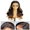 Topunique 13x6 Highlight Blonde Mixed Brown Skinlike HD Lace Frontal Loose Wave Human Hair Wig, 250% Density Pre Plucked Bleached Knots 24 Inch view 1