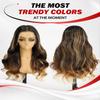 Topunique 13x6 Highlight Blonde Mixed Brown Skinlike HD Lace Frontal Loose Wave Human Hair Wig, 250% Density Pre Plucked Bleached Knots 24 Inch view 2