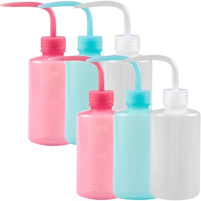 CTIRCHIU 6Pcs 250Ml Eyelash Cleaning Squeeze Bottles Set, Leakproof Lash Wash Tool with Curved Nozzle, Portable Water Dispensing Bottles for Beauty Salon and Personal Use