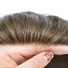 ApexToupees Durable Men's Hair System Fine Mono Human Hair Toupee 7x10 Inches Hair Pieces For Men Hair Prosthesis PU Around 120% Light Medium To Medium Density#6 Light Brown view 3