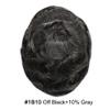 FNY HAIR Swiss Lace Human Hair Toupee for Men PU Poly Skin Wig Mens Hairpieces Toupee Human Hair Replacement Systems for Male Natural Hairline 6X8 80% #1B10#1B Off Black+10% Grey view 2