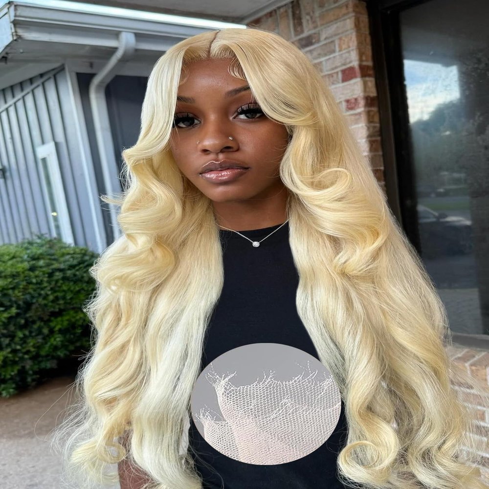 Alididi Skinlike Real Hd 613 13x6 Lace Front Wig Human Hair Pre Plucked Bleached Knots 200% Density 0.10mm Ultra-Thin Invisible Lace Blonde Wig Human Hair Body Wave For Women 22 Inch