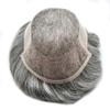 FNY HAIR Toupee for Men Real Human Hair Piece Breathable Swiss Lace Mens Hairpiece Poly Coating NPU Hair Replacement System Mens Toupee Natural Hairline 6X9 100% #260#2 Darkest Brown+60% Gray view 4