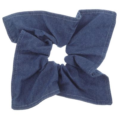 VALICLUD Large Denim Hair Scrunchie Bow Elastic Scrunchies for Thick Curly Hair Blue Jeans Fabric for Women Accessories