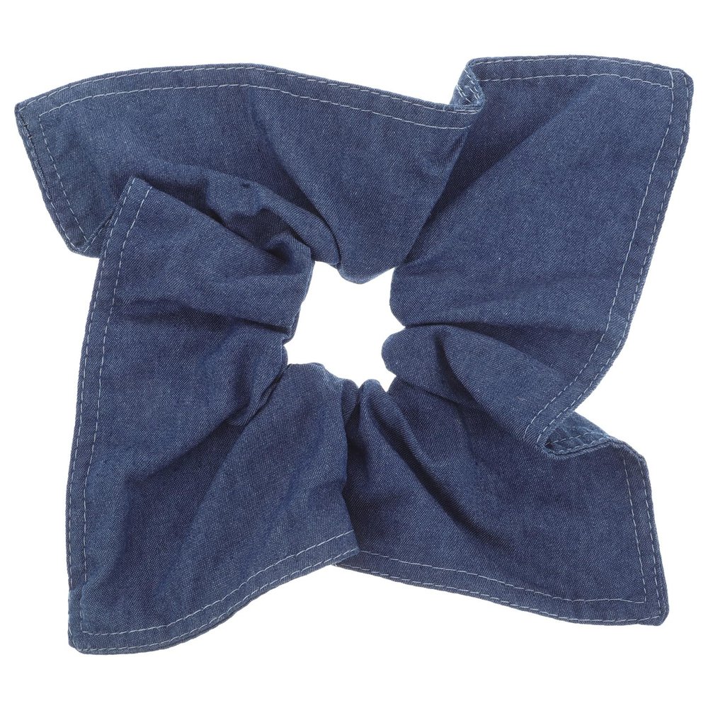 VALICLUD Large Denim Hair Scrunchie Bow Elastic Scrunchies for Thick Curly Hair Blue Jeans Fabric for Women Accessories